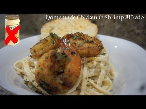 Homemade Chicken & Shrimp Alfredo | How To Make Homemade Alfredo Sauce | Southern Smoke Boss