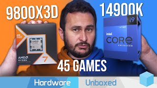 The Best Gaming CPU? Ryzen 7 9800X3D vs. Core i9-14900K, 45 Game Benchmark