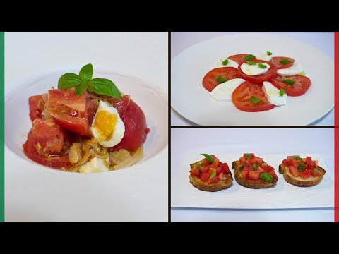 Daily tomato appetizers in Italy【Caprese/Insalata di pomodoro/Bruschetta al pomomdoro】