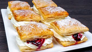 They will disappear in a minute!Perfect dessert of puff pastry and pastry cream.Ready in 20 minutes!