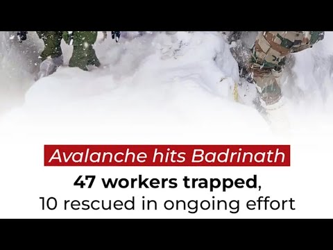 Avalanche in Uttarakhand and 47 + BRO workers feared trapped || Rescue Underway!