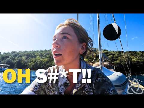 Our Boat Anchor FAILED AT 3AM and we HIT the ROCKS...  (Meganisi Island!)