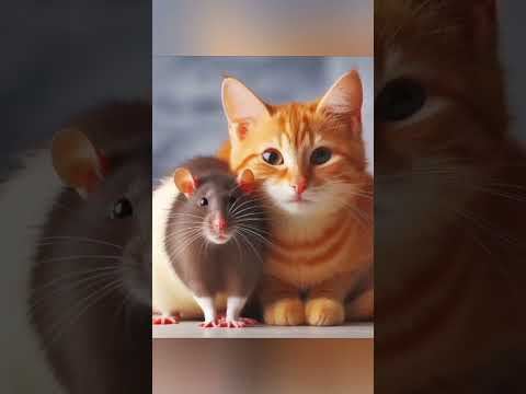 best friends❤🐈🐀cat and rat #ai #friendly #cute🐱🐭 Bisara with pets❤