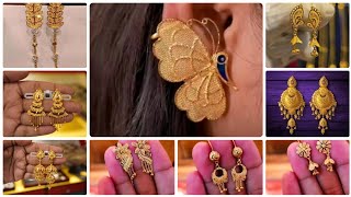 latest light Waight gold stud earrings design collection 2025 // Gold Earrings Designs With Price