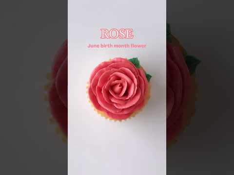 June birth month rose flower cupcake! 🌹