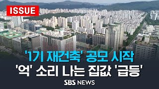 '1기 재건축' 공모 시작..'억' 소리 나는 집값 '급등' - '관망세' 속 매물 급증…"금리보다 대출 규제 변수" (이슈라이브) / SBS