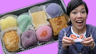 '2 Ladies Kitchen' Hawaiian MOCHI Taste Test -- BROWNIE MOCHI, strawberry daifuku, & Pie Crust