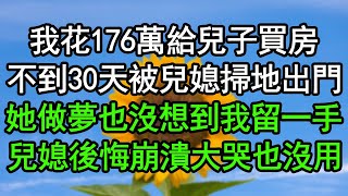 我花176萬給兒子買房，不到30天被兒媳掃地出門，她做夢也沒想到我竟留了一手，兒媳後悔崩潰大哭也沒用#深夜淺讀 #為人處世 #生活經驗 #情感故事