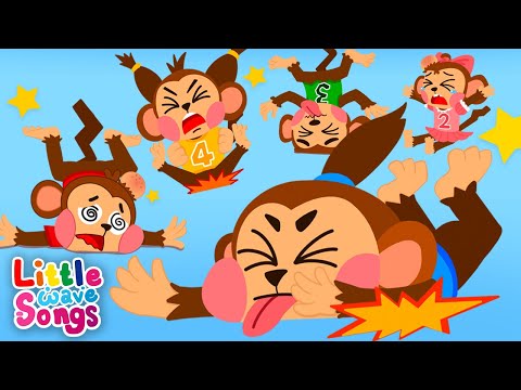 Five Little Monkeys Jumping on the Bed  |  Nursery Rhymes For Kids | Little Wave Songs - Baby Coco