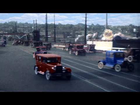 Seattle 1920s in color [60fps,Remastered] w/sound design Added