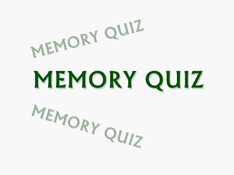 Memory quiz - Measure your ability!