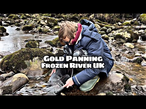 Prospecting frozen river with Prospectors apprentice Gold Panning UK