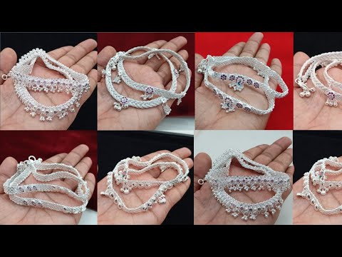 Daily use silver anklets designs under 3500 with weight & price | new pattern silver payal designs |