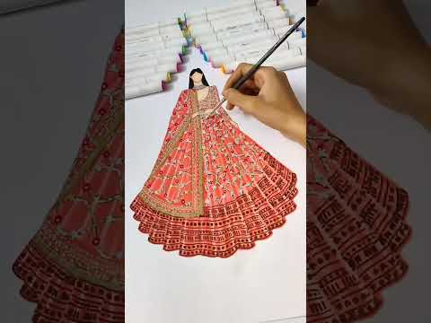 Peach colour lengha