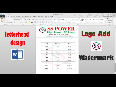 letterhead design/Logo Add/Watermark And cart Create/In Microsoft Word 2013/  SM Computer Tech