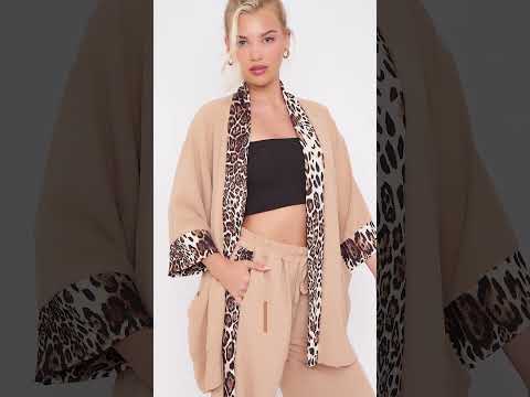 Stay cozy and stylish with our Leopard Print Open Front Pockets Cardigan. #shortvideo #shorts #viral