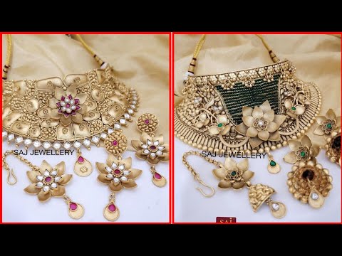 Mesmerizing Gold South Indian Bridal Necklace Set 22K Gold South Indian Bridal Necklace Set"