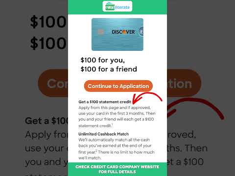 💳 DISCOVER IT Cash Back Card Sign Up Offer: 💰 Cashback Match + $100 Bonus #creditcard #bonus