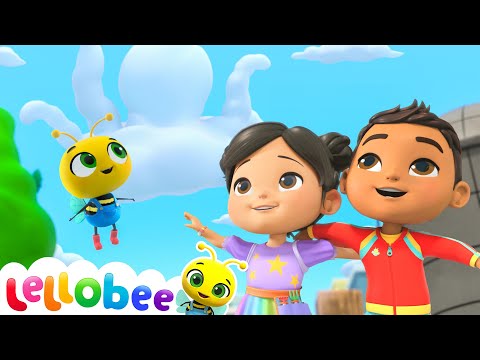 Mia’s Cloud Adventure: Chasing the Octopus Cloud! ☁️🐙 | 🍯 Lellobee Kids Songs & Cartoons!