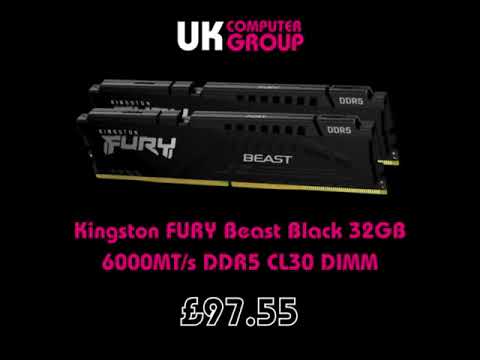 Kingston FURY Beast Black 32GB 6000MTs DDR5 CL30 DIMM Desktop Memory.