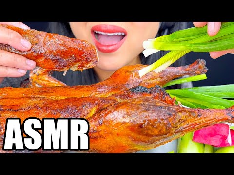 ASMR ROASTED DUCK WITH RAW GREEN ONIONS | EATING SOUNDS | MUKBANG | ASMR PHAN