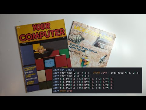 [116] I typed in a Rubik's cube simulator from a 1980s computing magazine