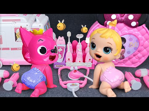 95 Minutes Satisfying Disney Ambulance Set, Unboxing Pinkfong Doctor Toys ASMR | Tina Unboxing Toys