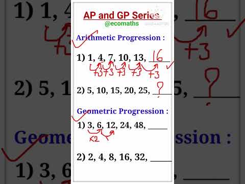 Different types of progression #maths #concepts @Ecomaths #shorts #viral #trending