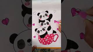 Cute panda drawing for beginners and kids || Easy and simple panda drawing for beginners