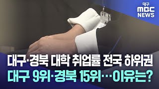 대구·경북 대학 취업률 전국 하위권, 대구 9위·경북 15위···이유는? | 대구MBC뉴스