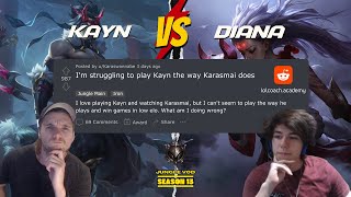 How To Use Karasmai's Playstyle In Low Elo | Kayn vs Diana Season 13 Jungle VOD Review