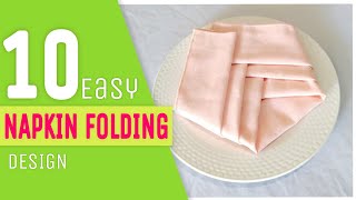 10 beautiful & simple Napkin folding design