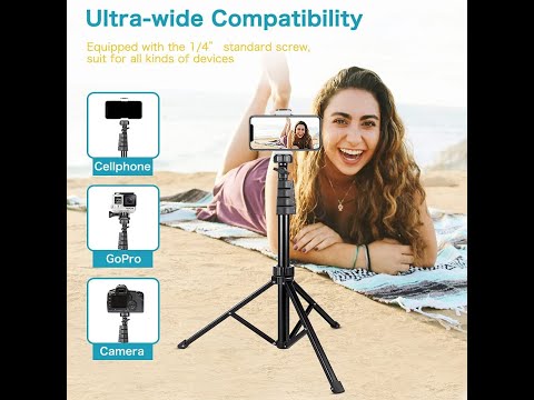 62 Phone Tripod Accessory Kits, Aureday Camera & Cell Phone Tripod Stand with Wireless Remote