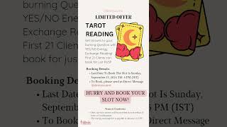 DM To Book Your Slot On @deetya.tarot On Instagram #indiatarot #ytshorts #ytreels #limitedtimeoffer