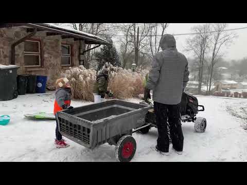 Crying Sebass! Cruz took his sled!! Aw!! Love my boys!! Snow fun!!