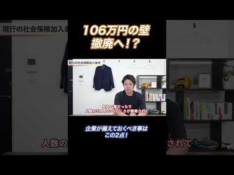 106万の壁をわかりやすく解説！企業経営者・労務担当者必見！ #shorts #106万円の壁 #撤廃 #社労士