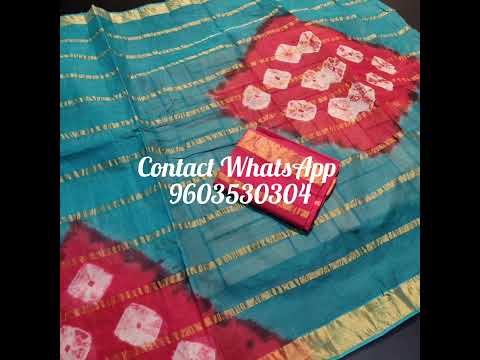 💥Pure cotton sarees with shibori hand prints and gold zari stripes allover the saree💥r#ytshorts#