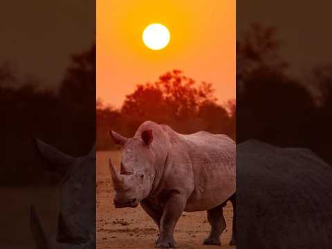 Wild One-Horned Rhino Walking On Street || Chitwan National Park Nepal || #rhino #nepal #shorts