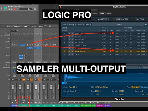 Logic Pro - Sampler in Multi-Output in the Mixer to Individually Process each Sound with Effects