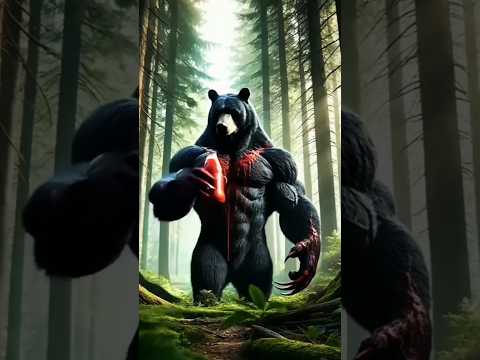 Cat Forest Adventure Encounters  Mutated Black Bear#catlover #storyfunny #kidsfun #shorts #trending