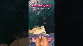 🌊 High Cliff Diving POV 🪂 #shorts