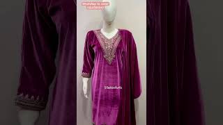 Party wear Kurtis Woolen suit | velvet kurta set #sfashion #garamsuit #ytshorts #latestdesigns #pink