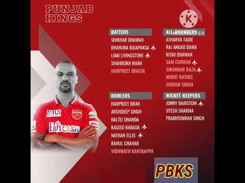 Punjab Kings squad for ipl 2023 pbks playing 11 Shikhar/# Punjab Kings batting/ pbks capitan