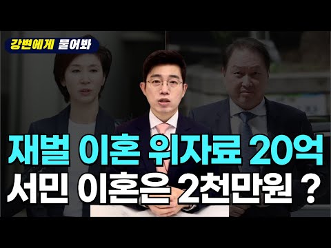 충격적인 최태원-노소영 이혼 판결! 재벌은 위자료 20억, 서민은 위자료 2천만원?