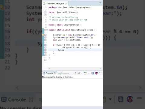 Find Year is leap year or not 🤔🤔#shorts #JavaTCoding #youtubeshorts
