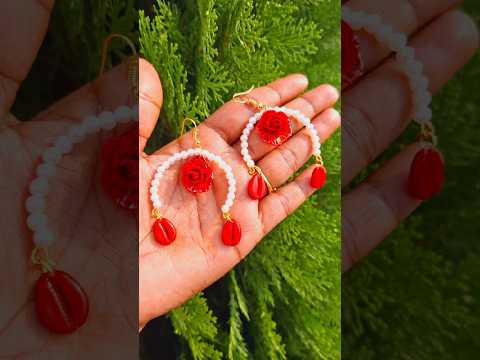 Diy rose earrings ❤🥀 #shorts #rose #earrings #diyearrings #earring #trending #handmade