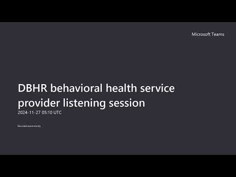 Monthly call for behavioral health service providers