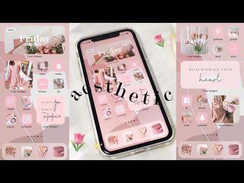 customize your iphone 🌷 iOS15 (Soft Pink Theme)✨ | how to have an aesthetic phone