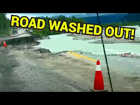 STRANDED in Canada!  ROAD DESTROYED BY RAGING RIVER!