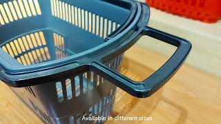 Plastic Shopping Trolley Baskets Supermarket Basket With Wheels